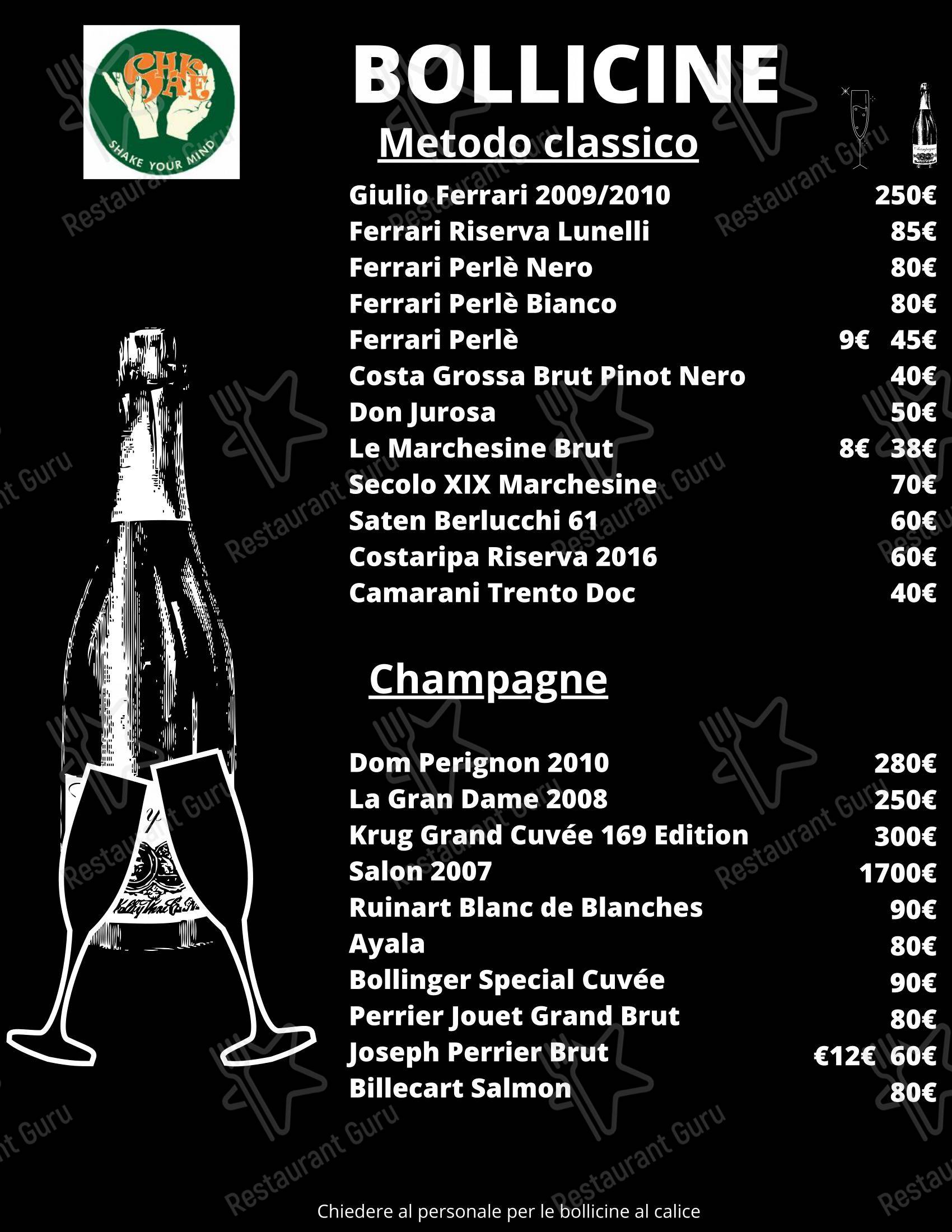菜单 per Shake Cocktail & Wine Bar in Rovellasca