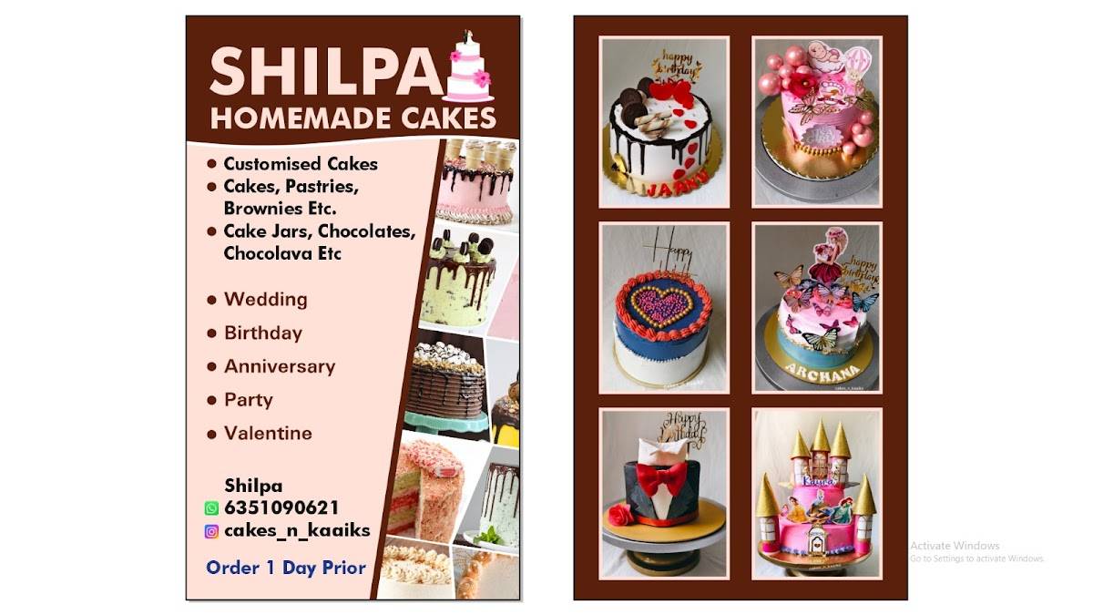 Shilpa Homemade Cakes menu
