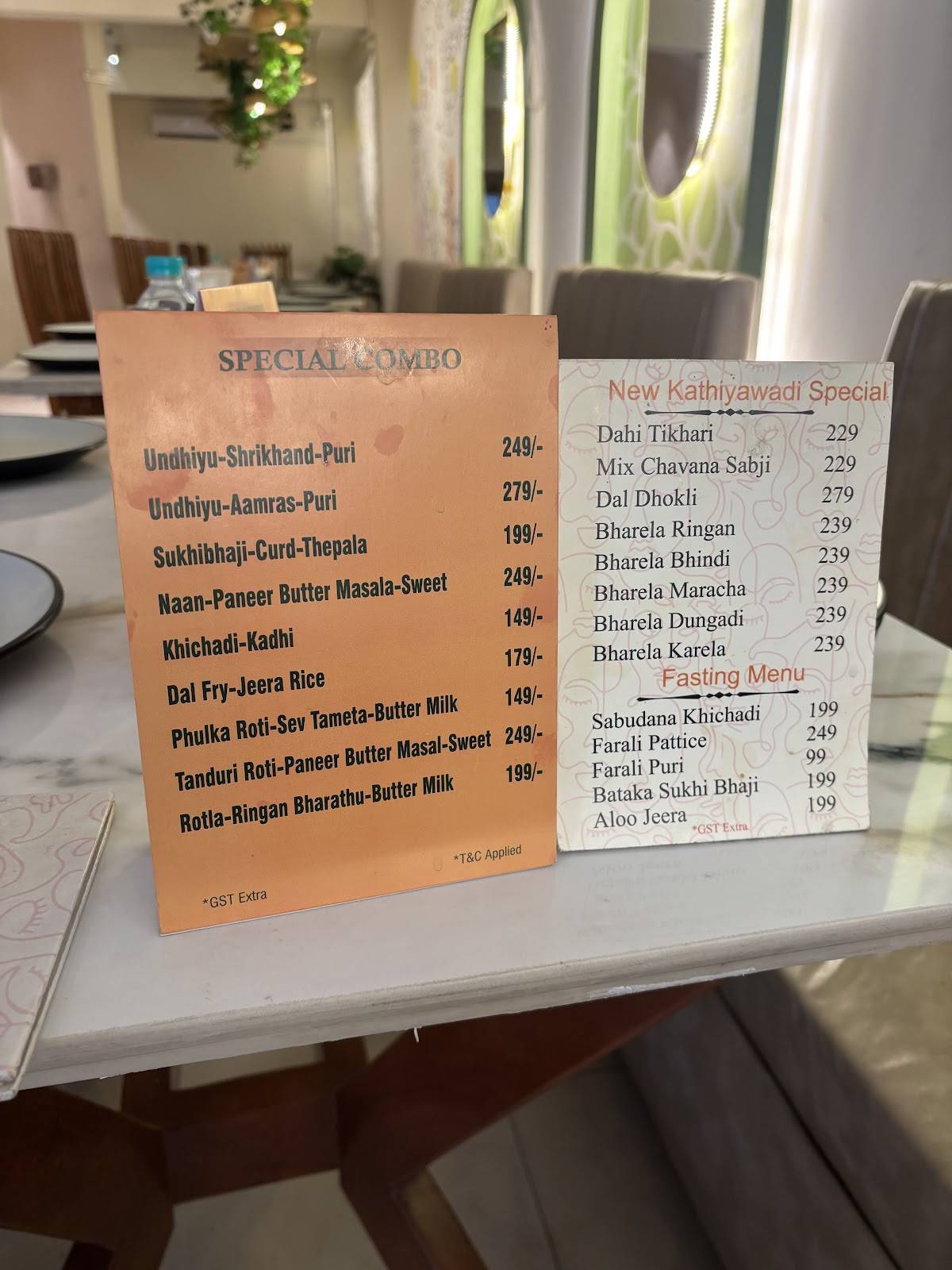 Shree Kismat Kathiyawadi menu