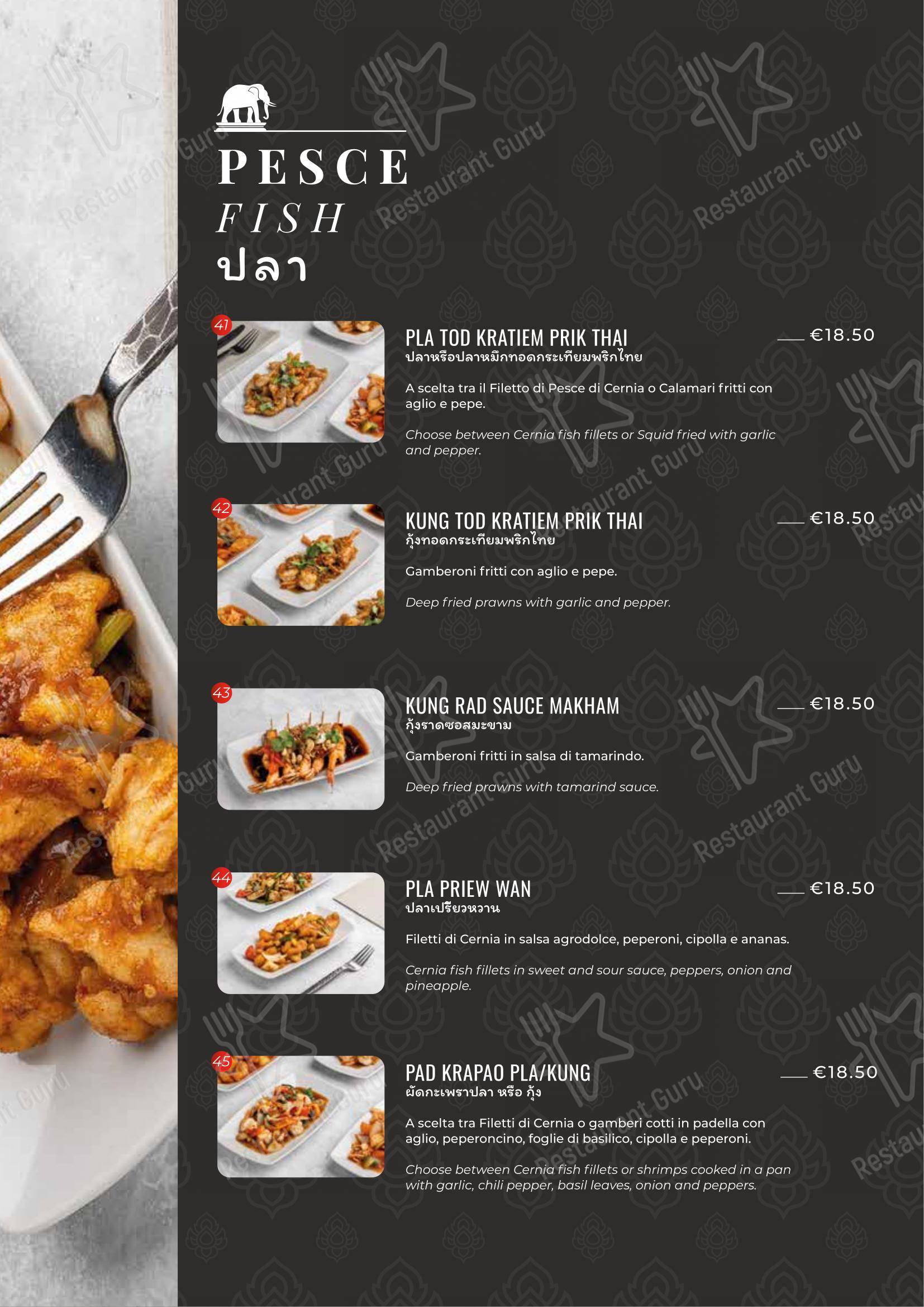 Menu per Siam Cuisine in Roma
