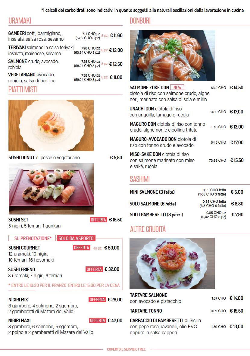 Menu di Sicilyn, Gourmet Siciliano - Giapponese 