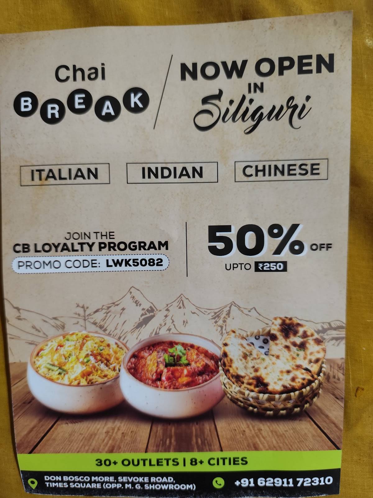Chai Break - Siliguri menu