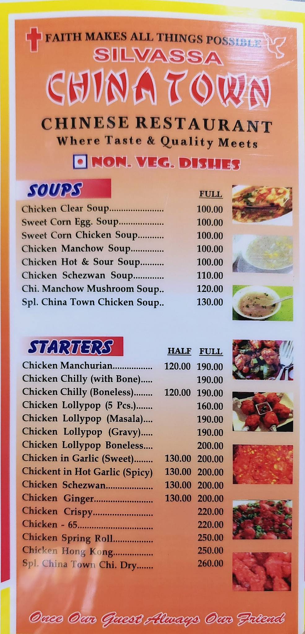 Silvassa China Town menu