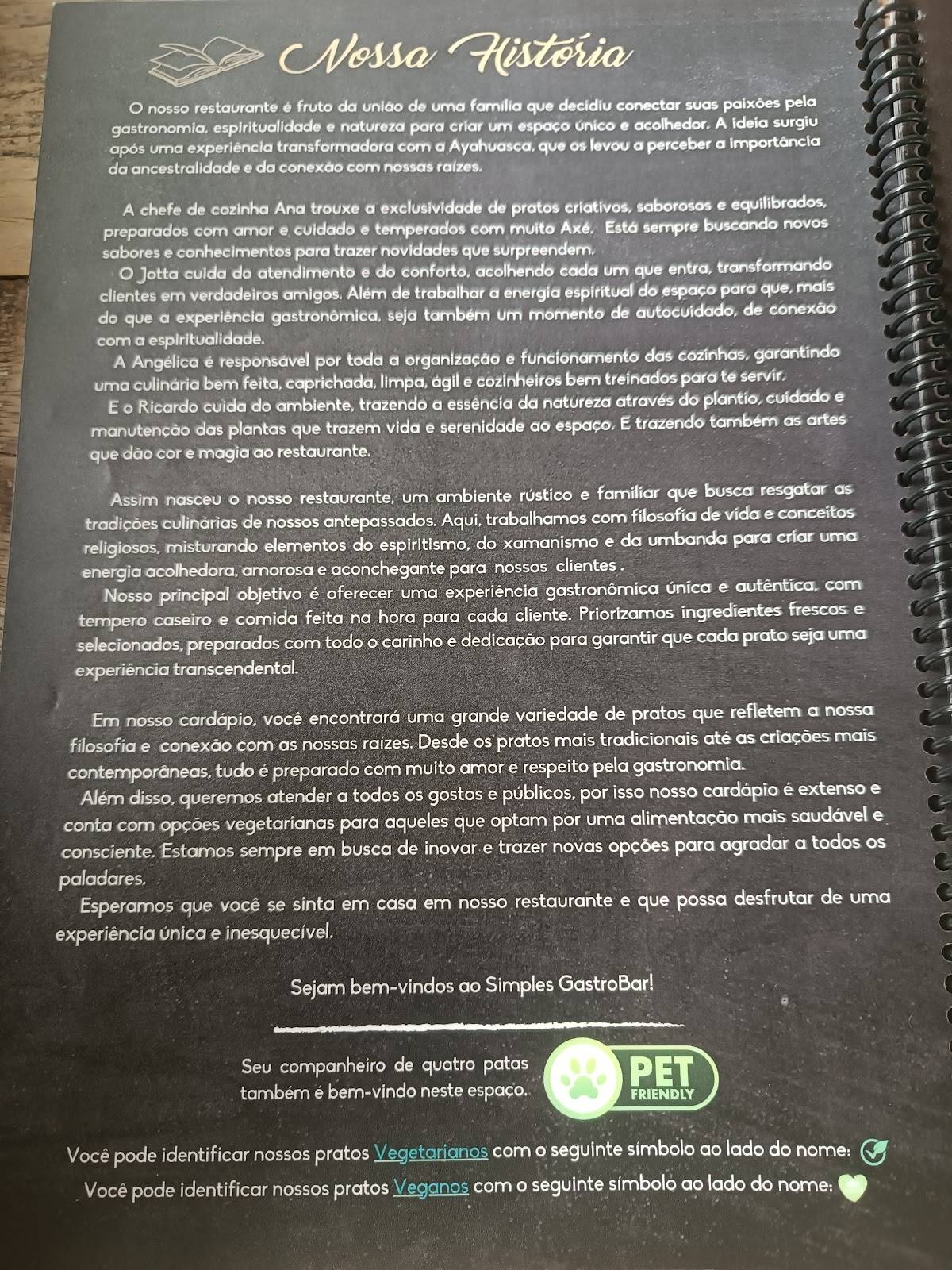 Simples GastroBar Matinhos cardápio