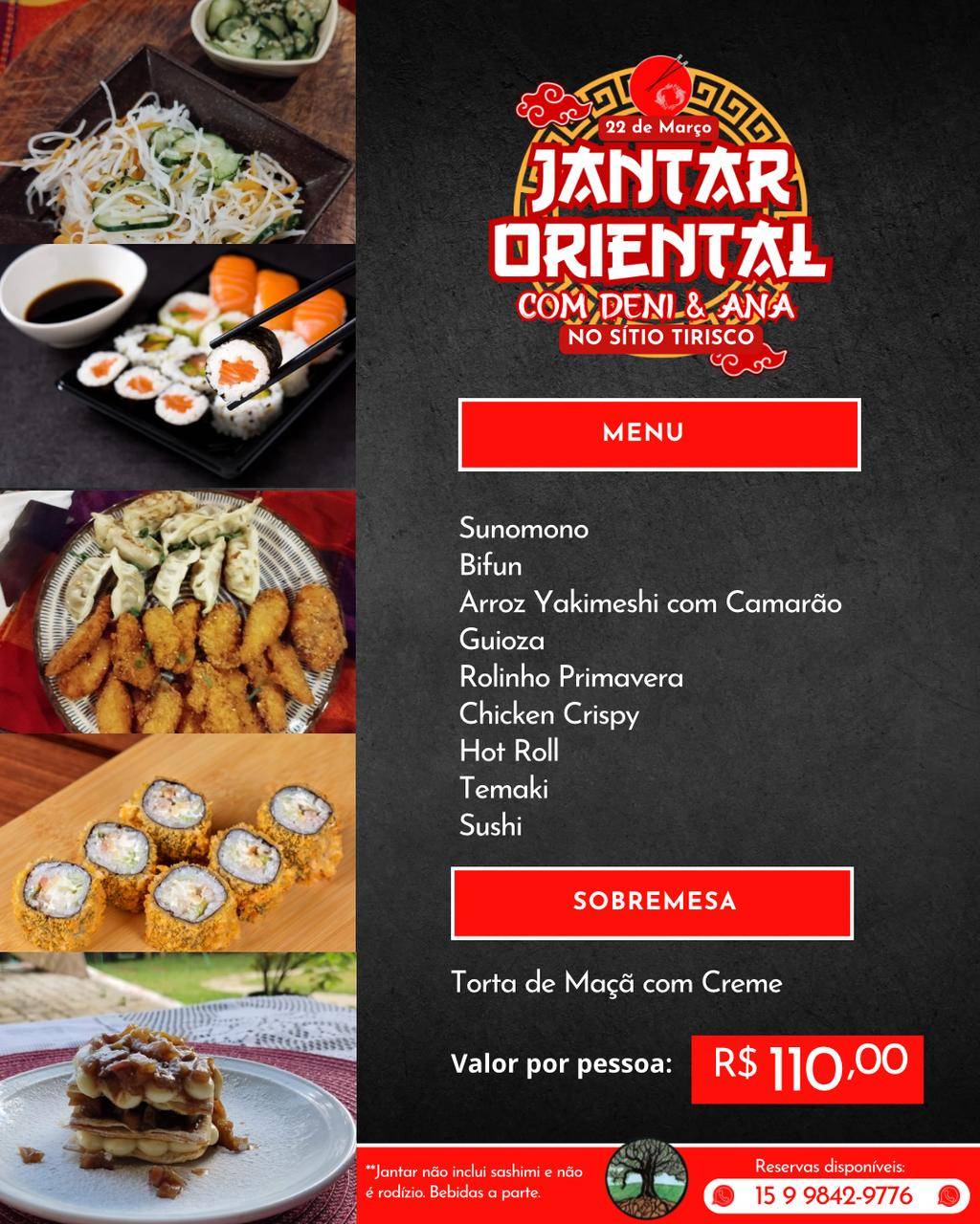 Sitio Tirisco cardápio