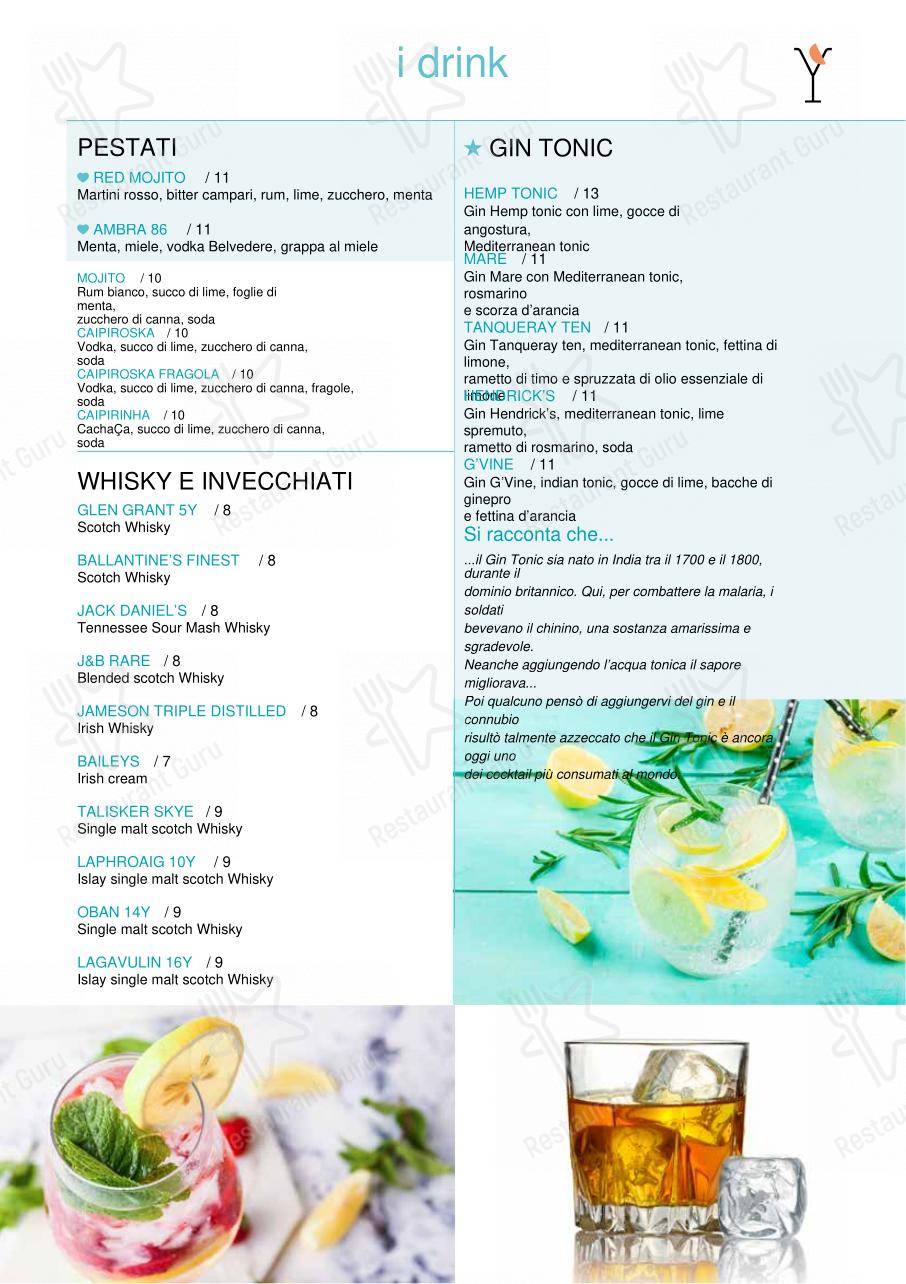 Menu per SkyBar Sea View Riccione in Riccione