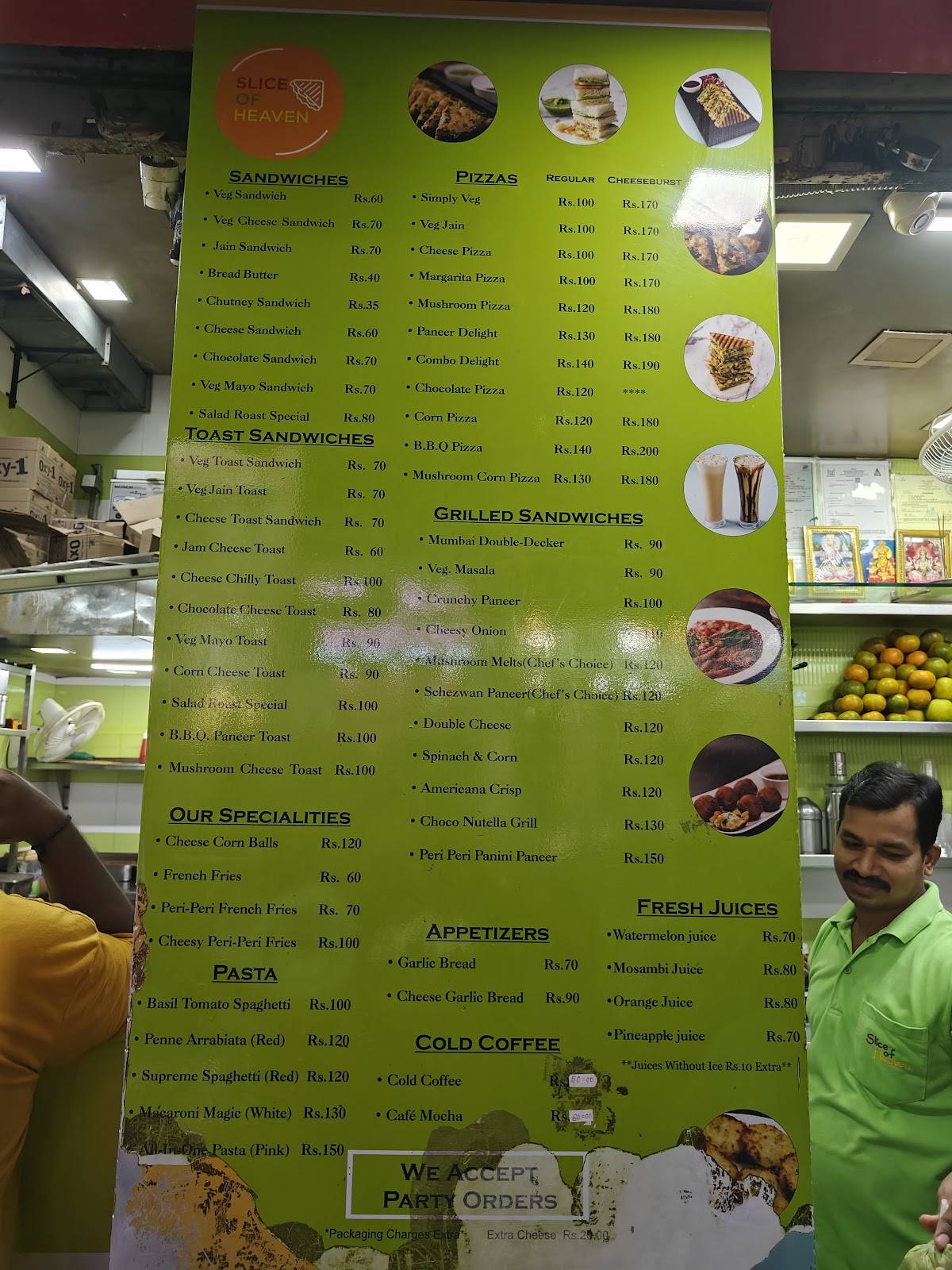 Slice Of Heaven menu