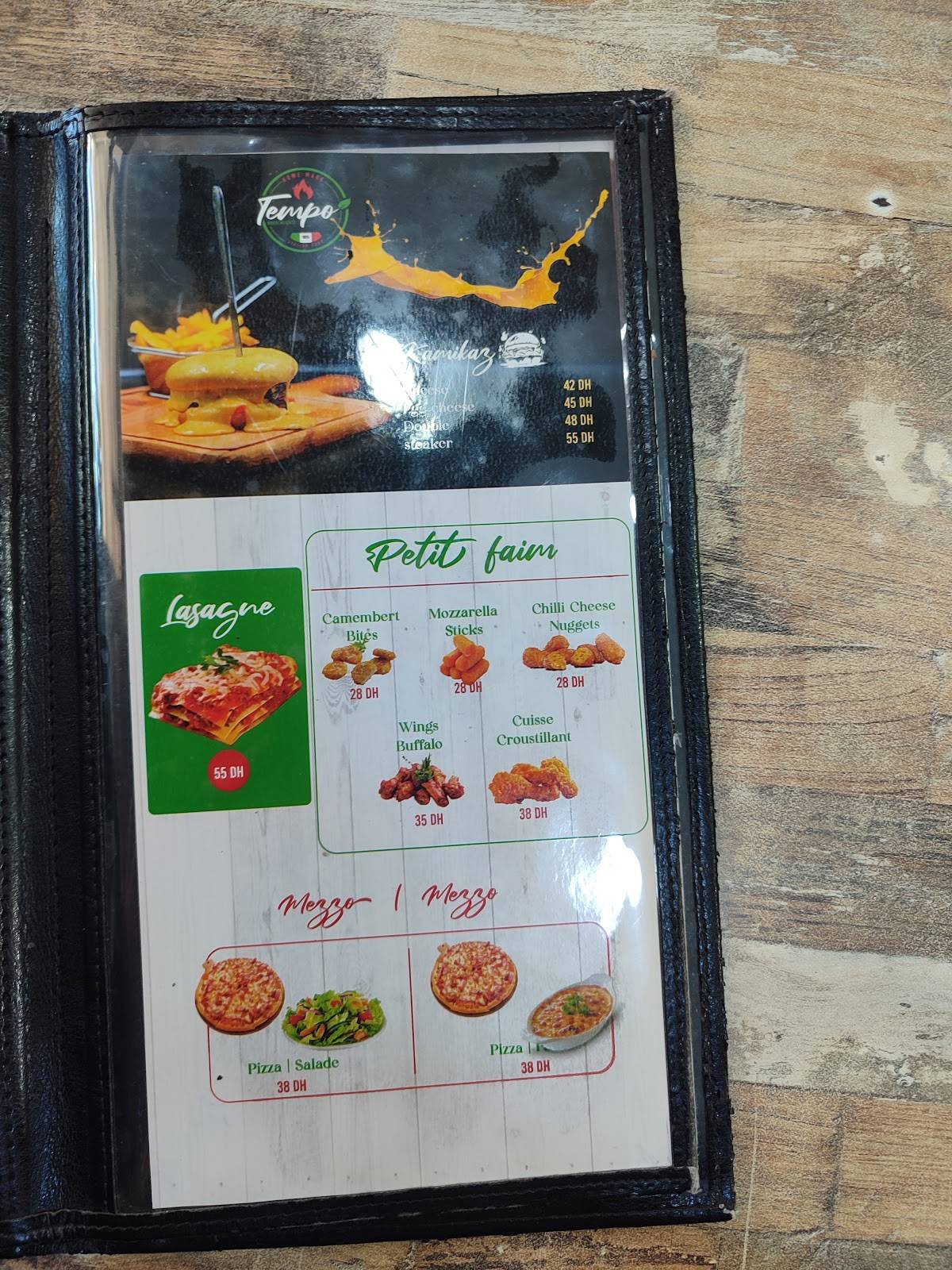 Menu de Snack Tempo