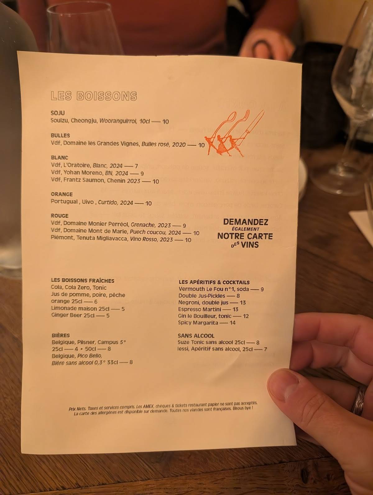 Menu de Soces