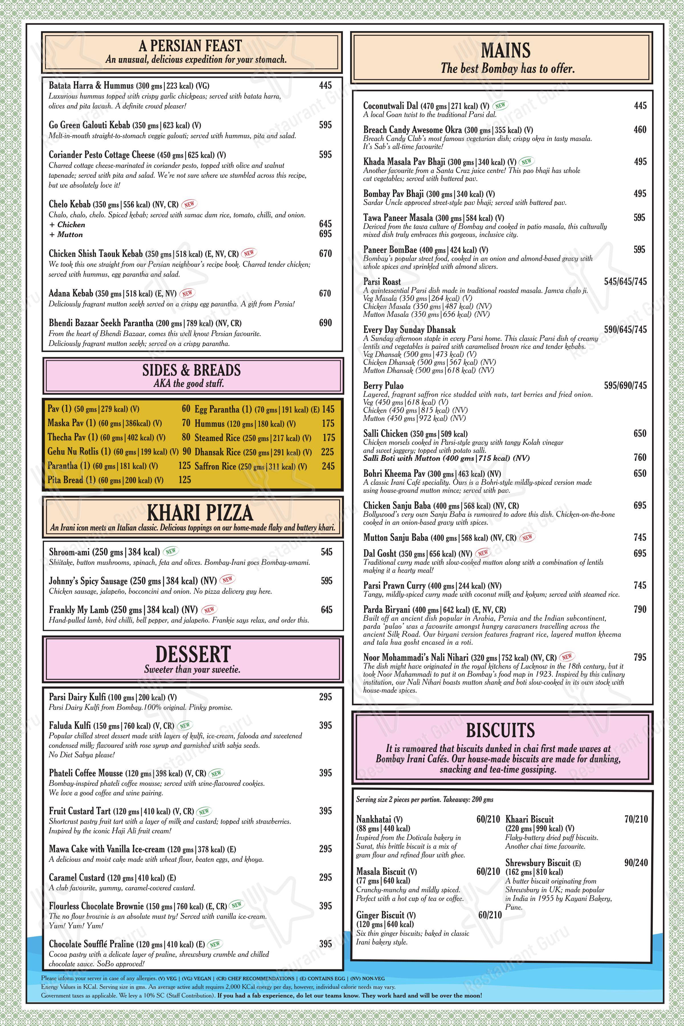 SodaBottleOpenerWala in Mumbai - Menu
