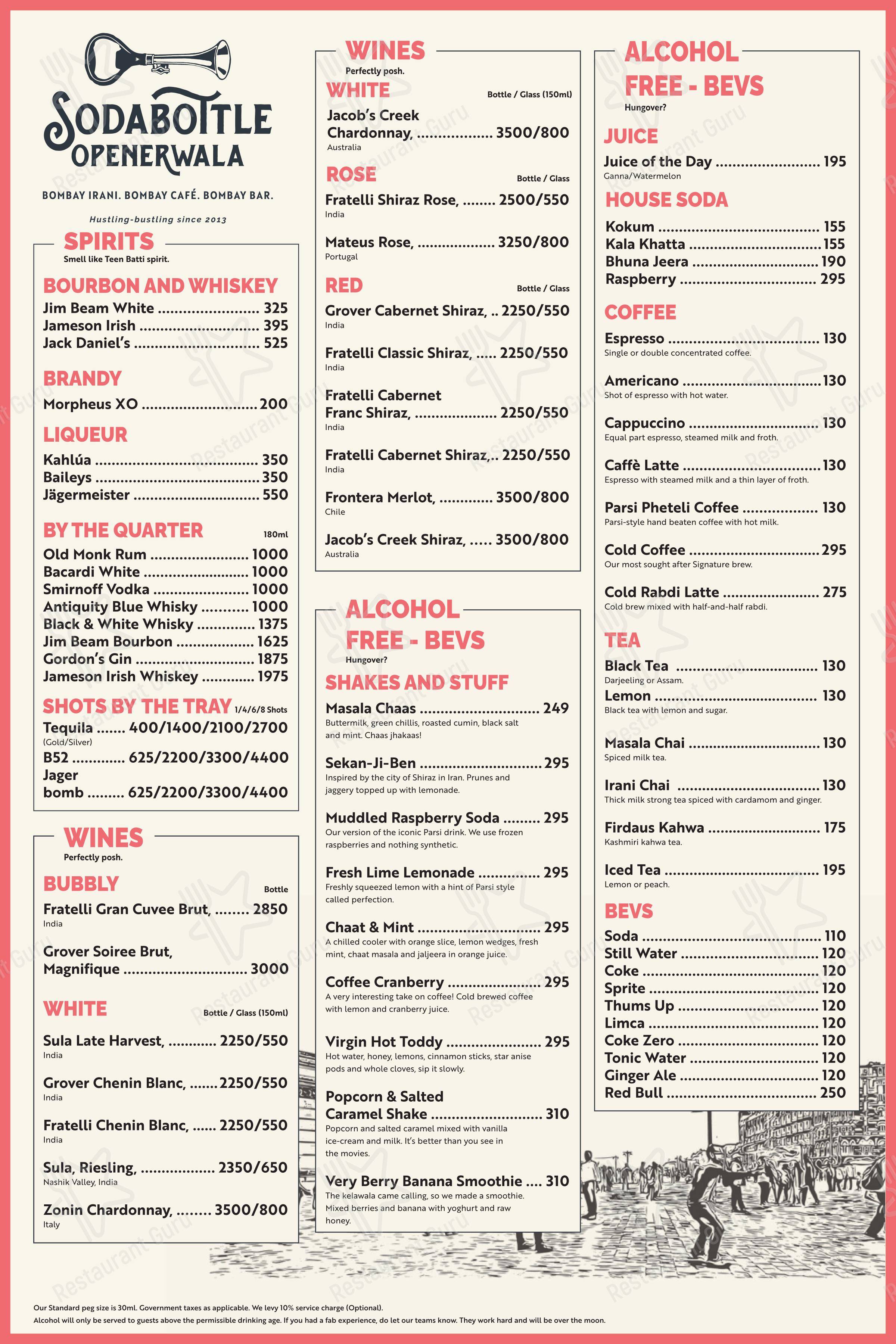 Крафт меню for SodaBottleOpenerWala in Mumbai