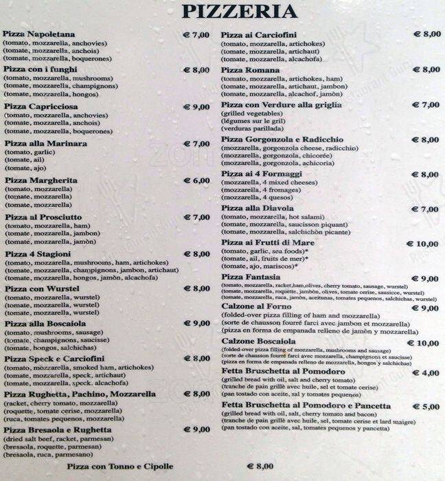 Menu di Sora Franca 