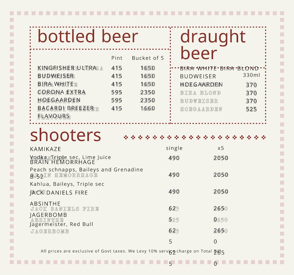Sorbo menu