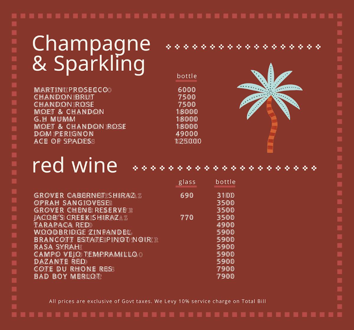 Sorbo menu