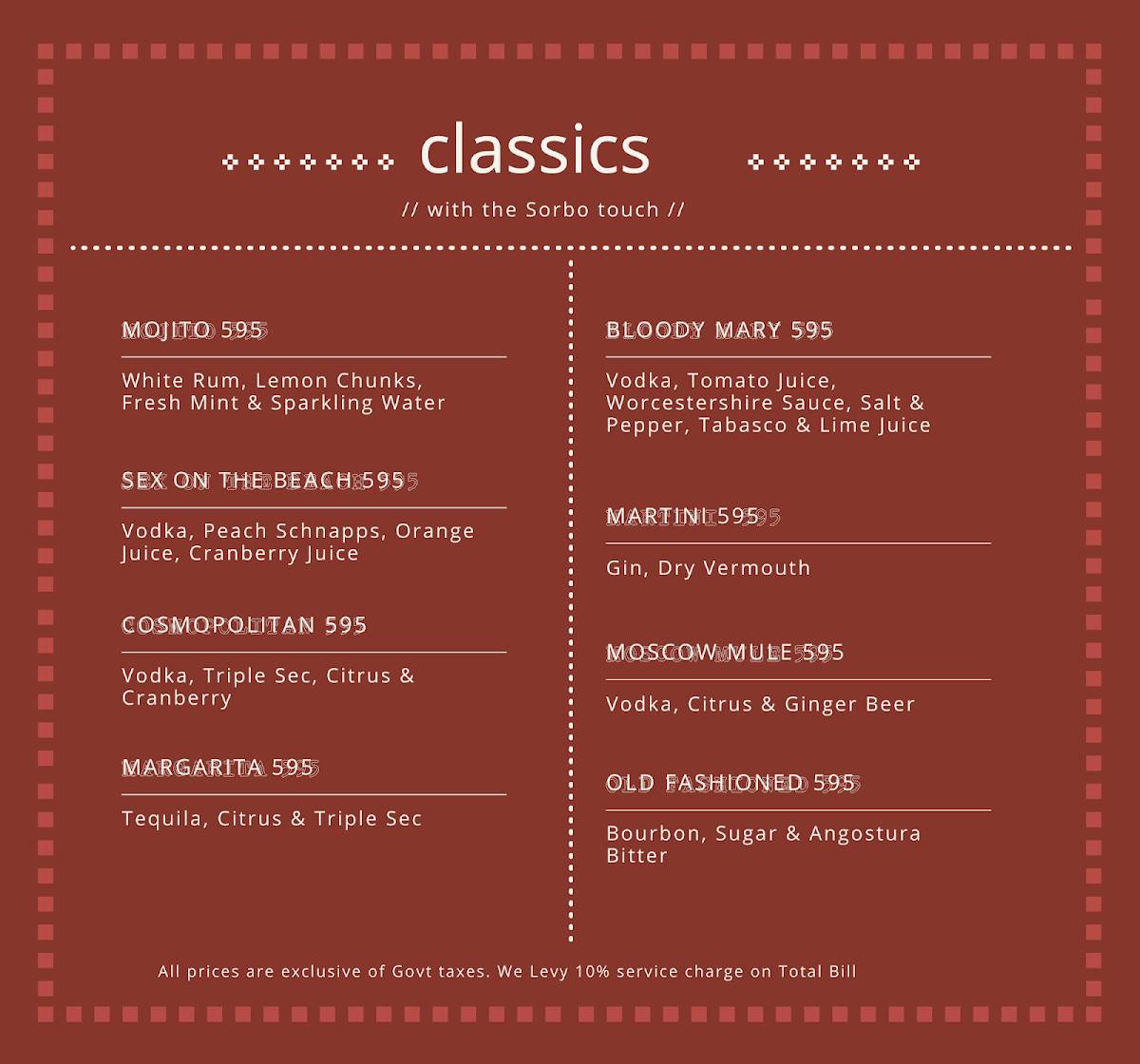 Sorbo menu