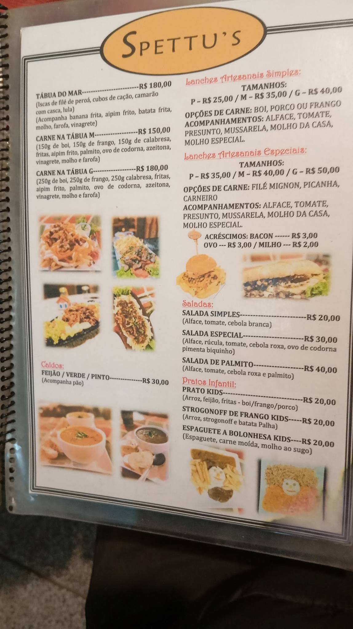 Spettu's Express cardápio
