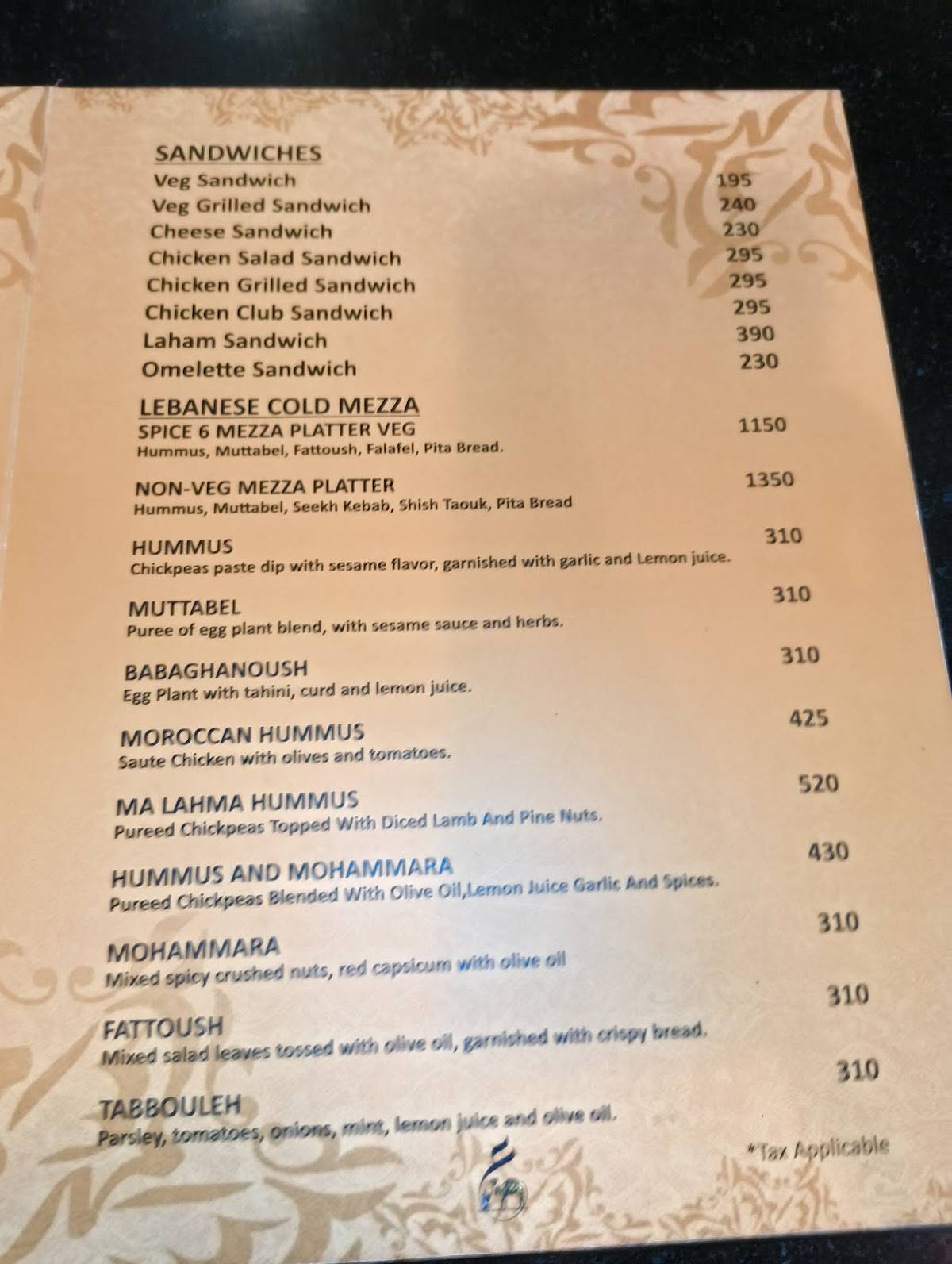 Spice 6 Global Cuisine menu