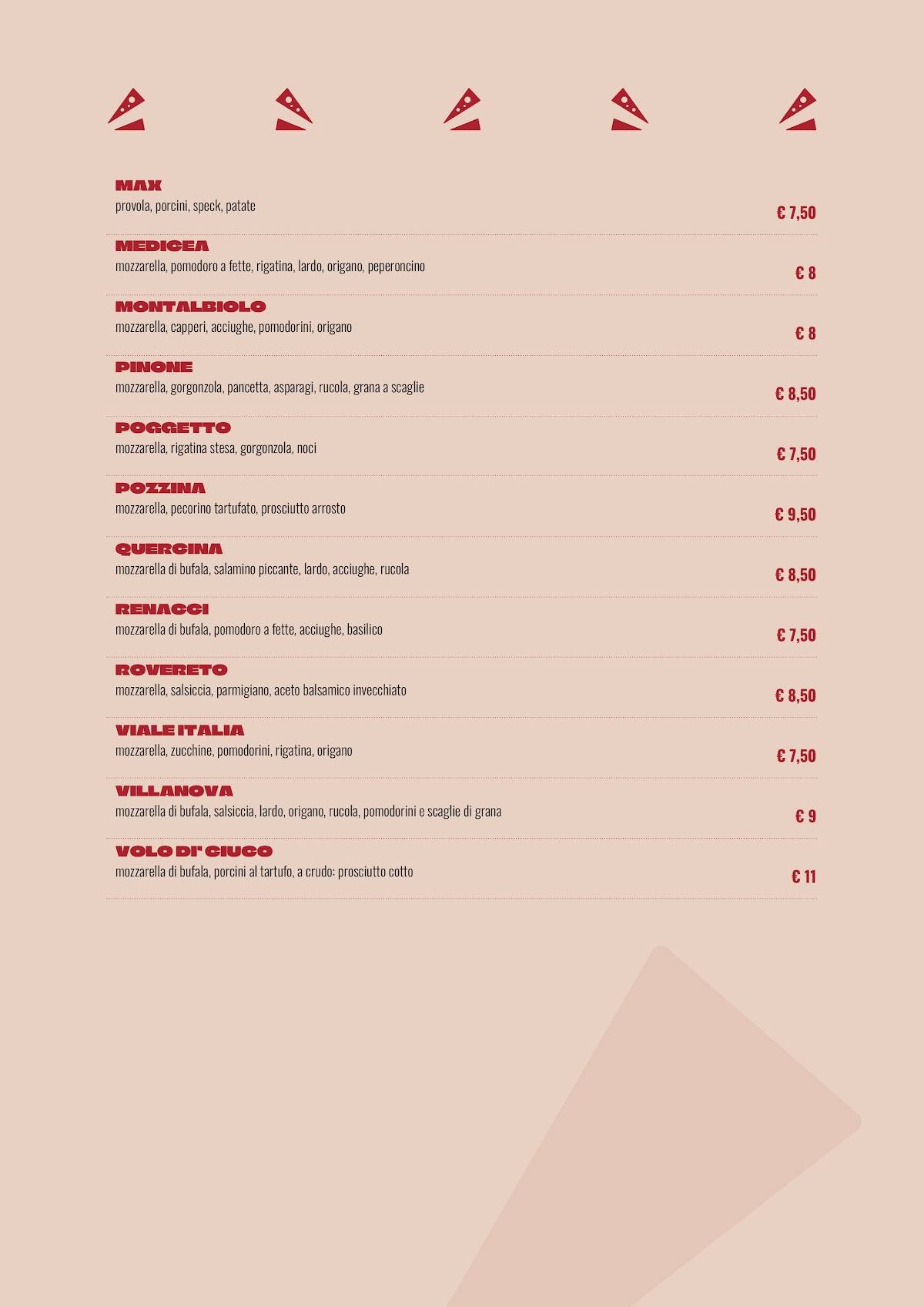 Menu di Spizzettiamo