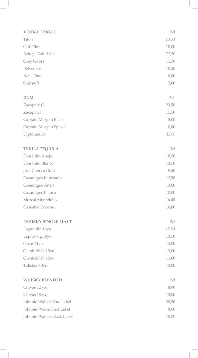 Menu di The Mint Bar 