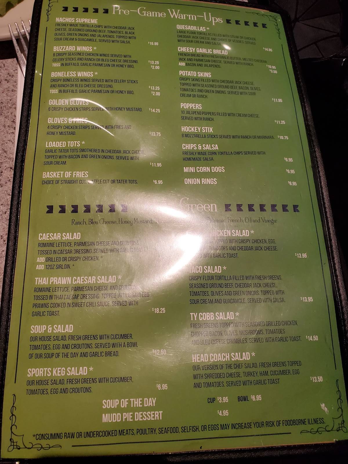 Menu at Sports Keg Grill pub & bar, Burlington