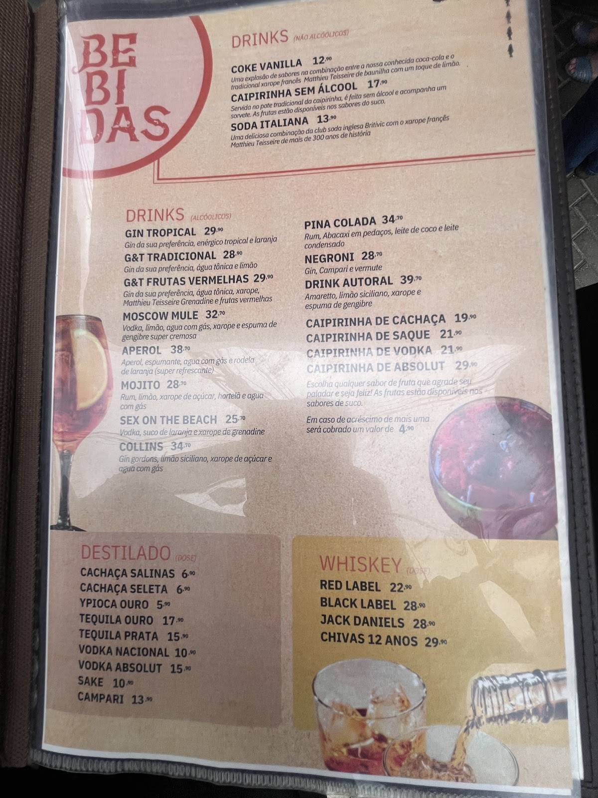 Sr. dos Peixes cardápio