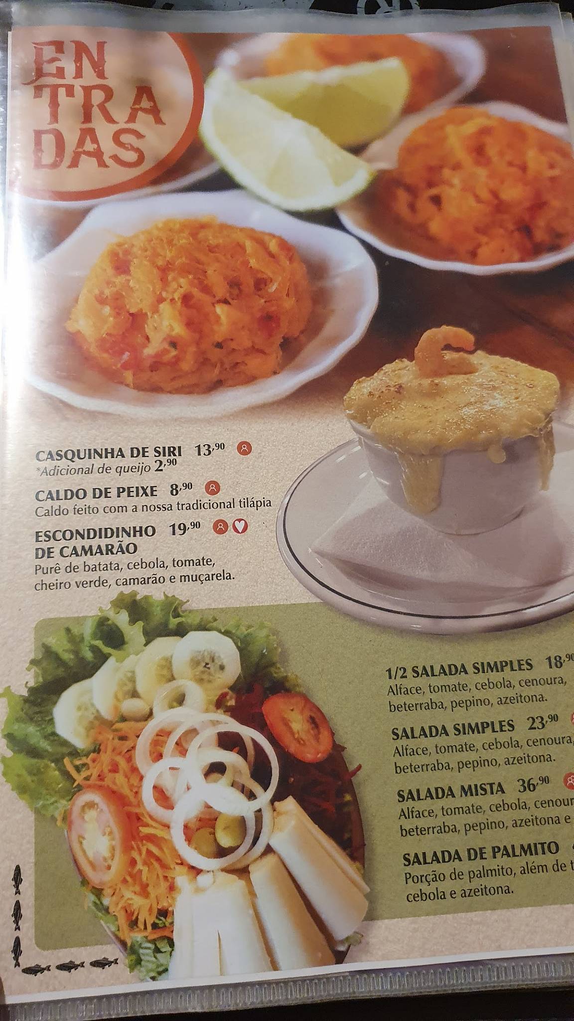 Sr. dos Peixes cardápio