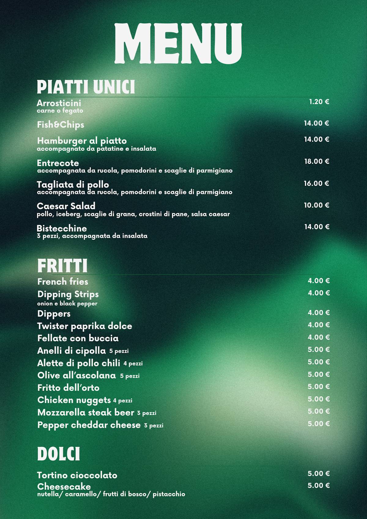 Menu di St. James 