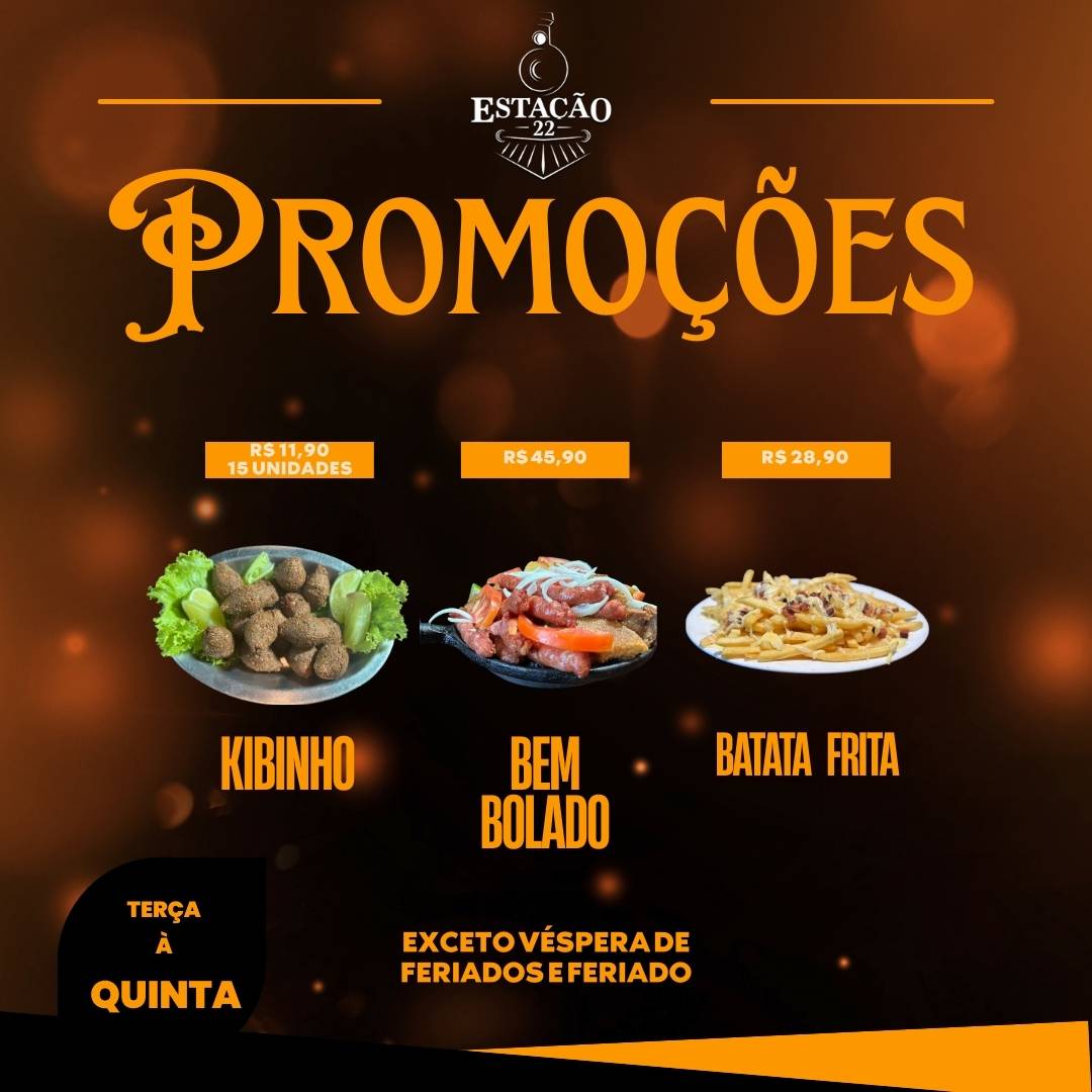 Estação 22 cozinha e bar cardápio