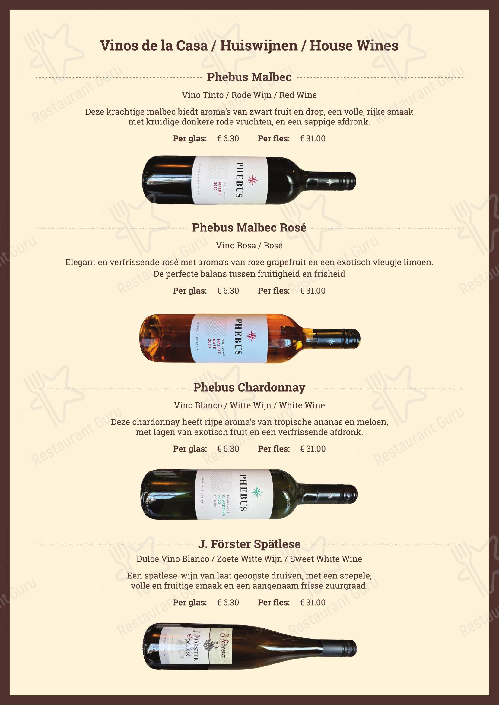 Menu pour Steakhouse Buenos Aires - Основное меню