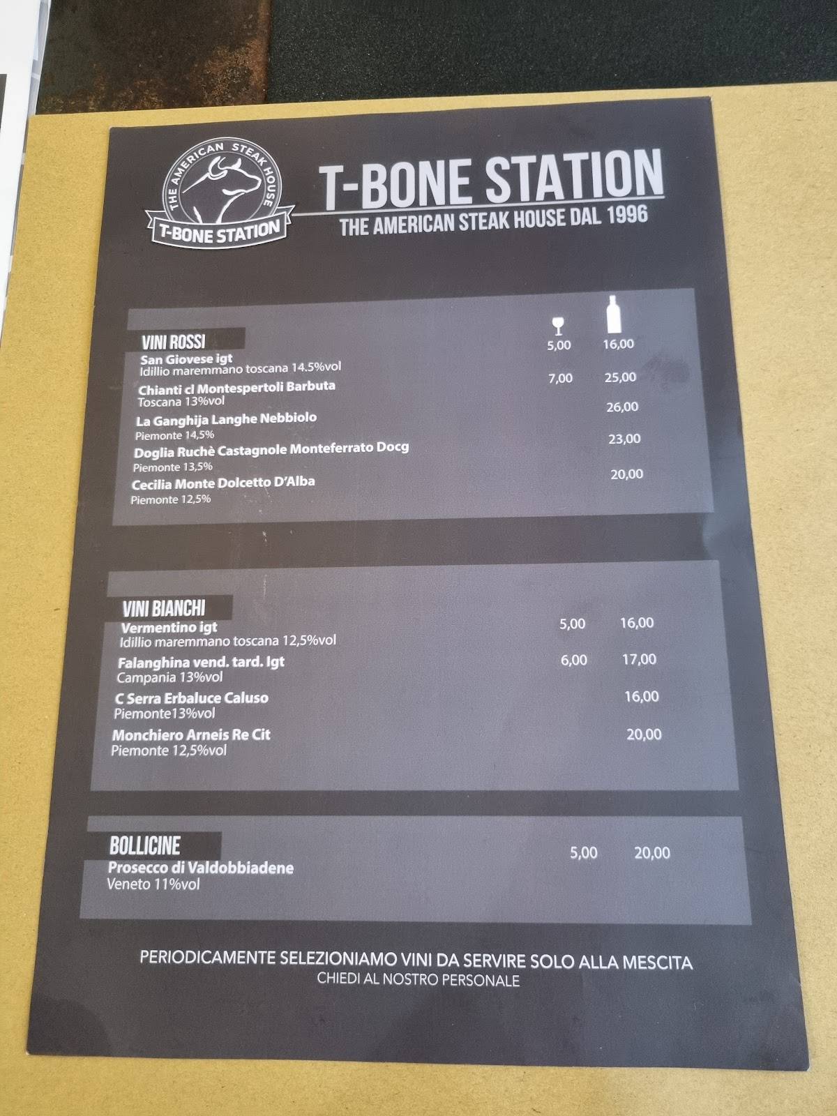 Menu di T - Bone Station 