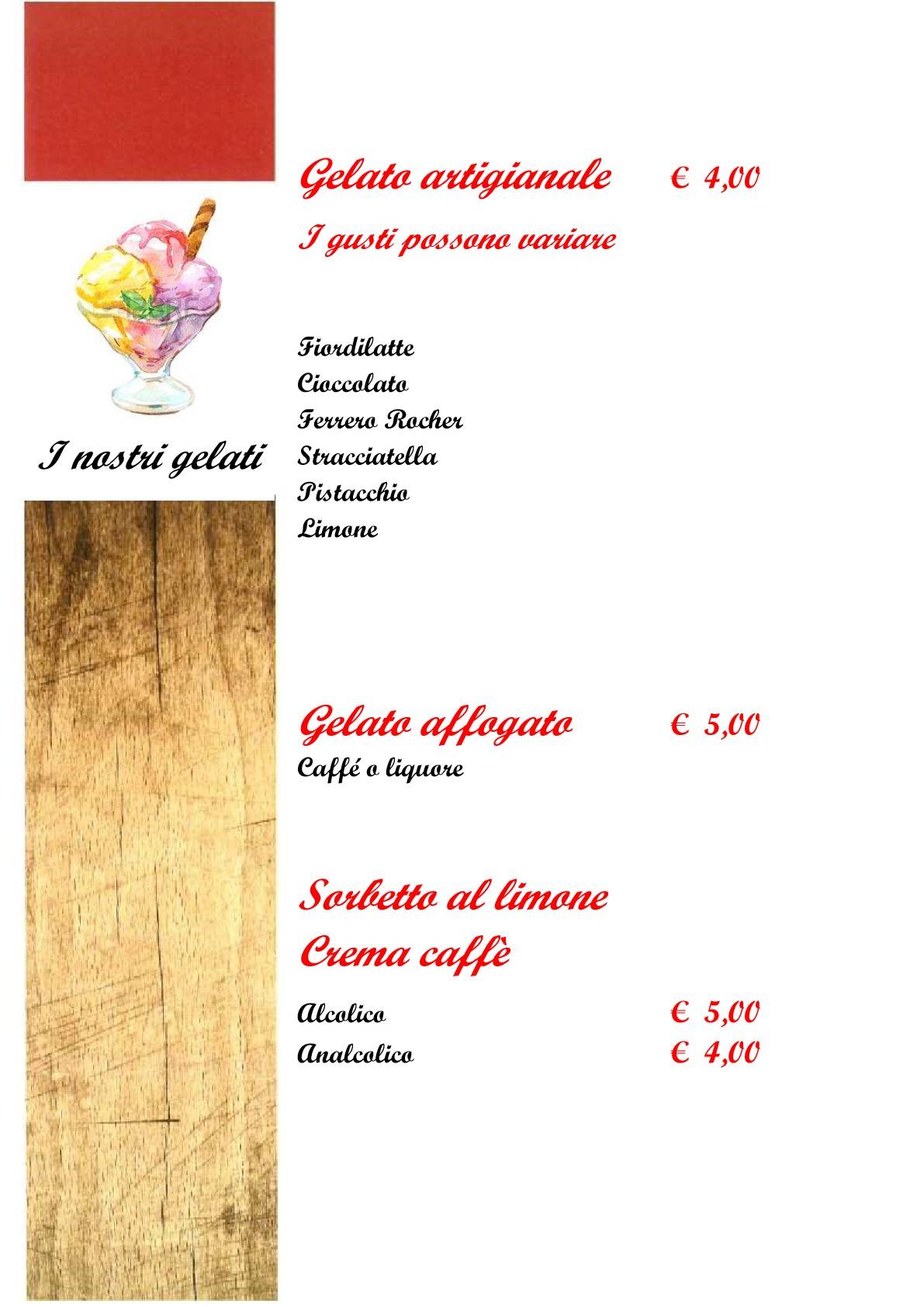 Menu di Vecchio Pozzo 