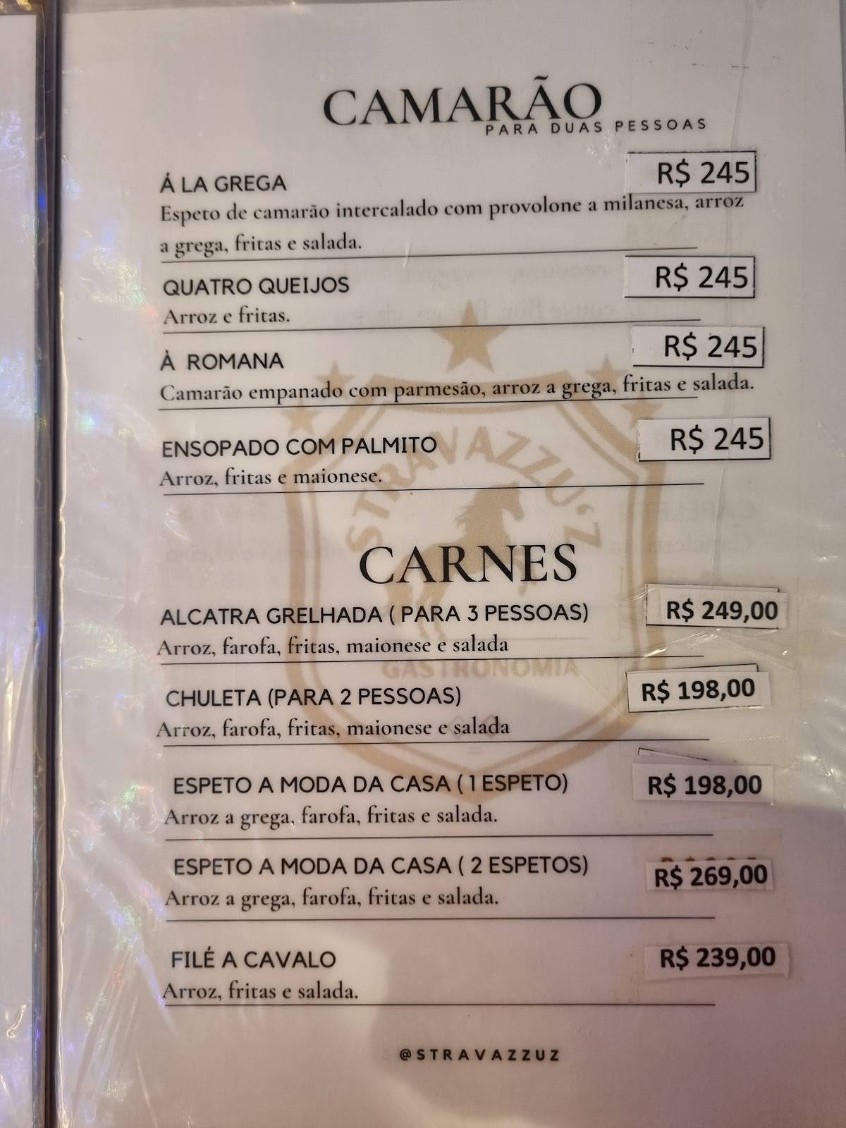 Stravazzu'z Restaurante & Pizzaria cardápio