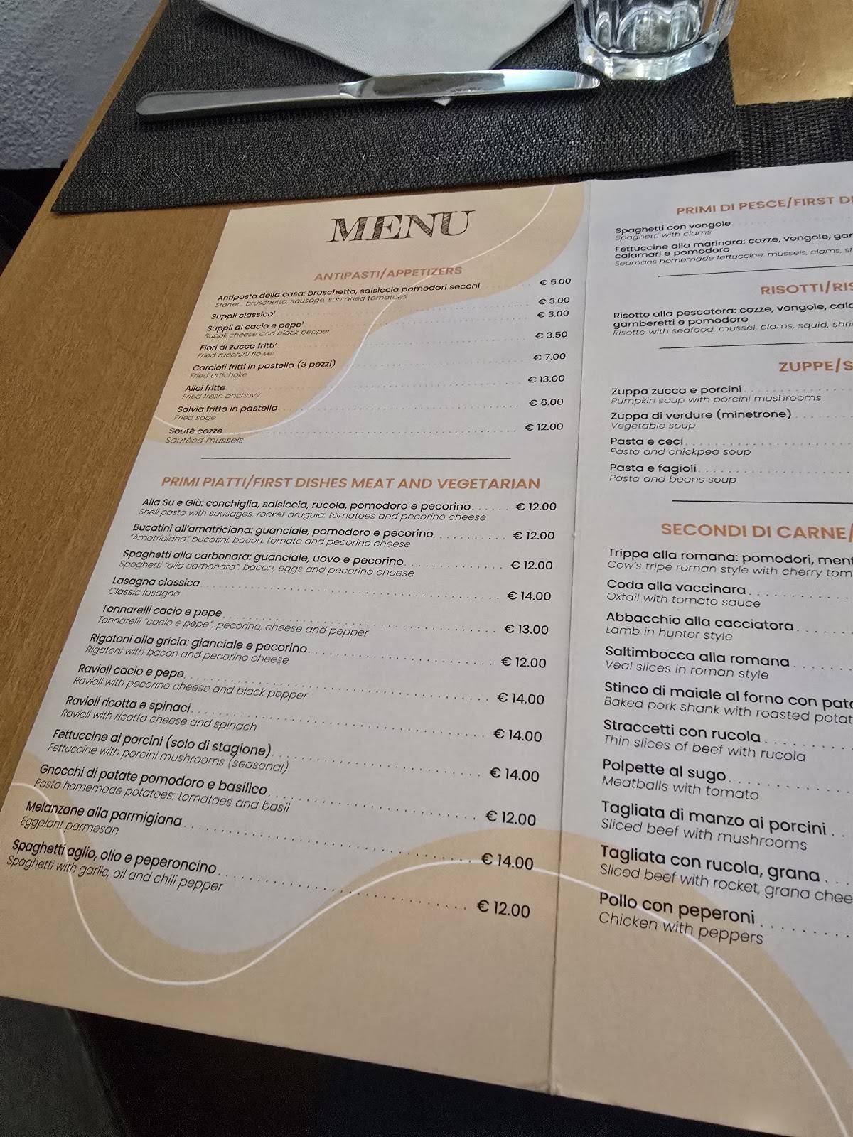 Menu di Su e Giù 