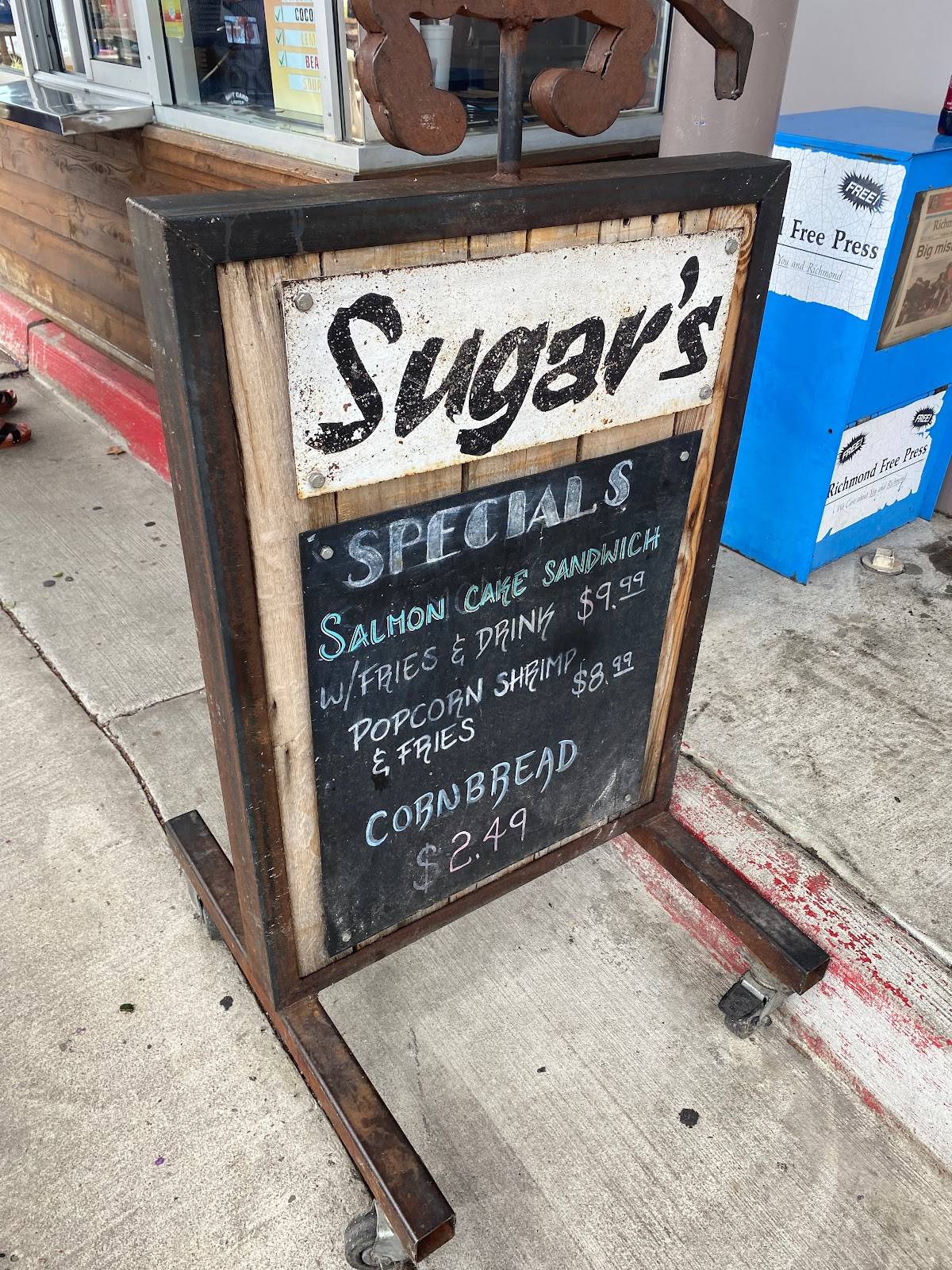 Menu at Sugar's Crab Shack restaurant, Richmond