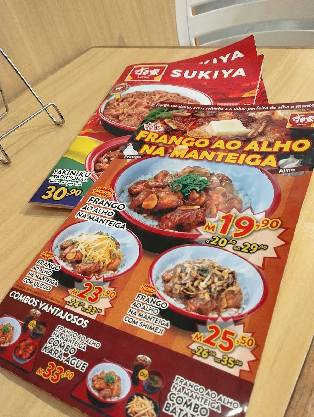 Sukiya cardápio