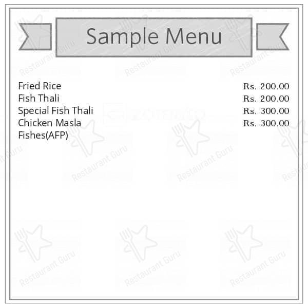 Sunset Cottages menu