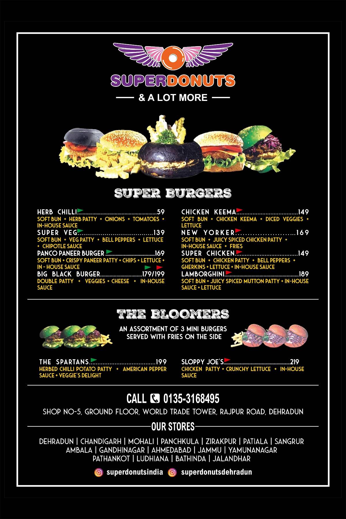 Super Donuts menu