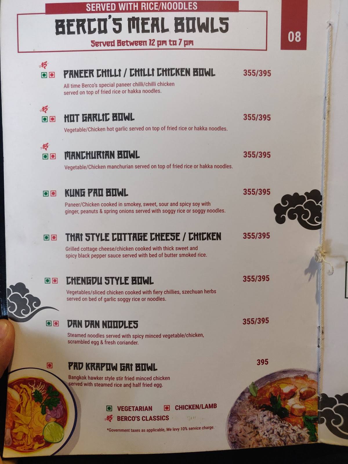 Berco's menu