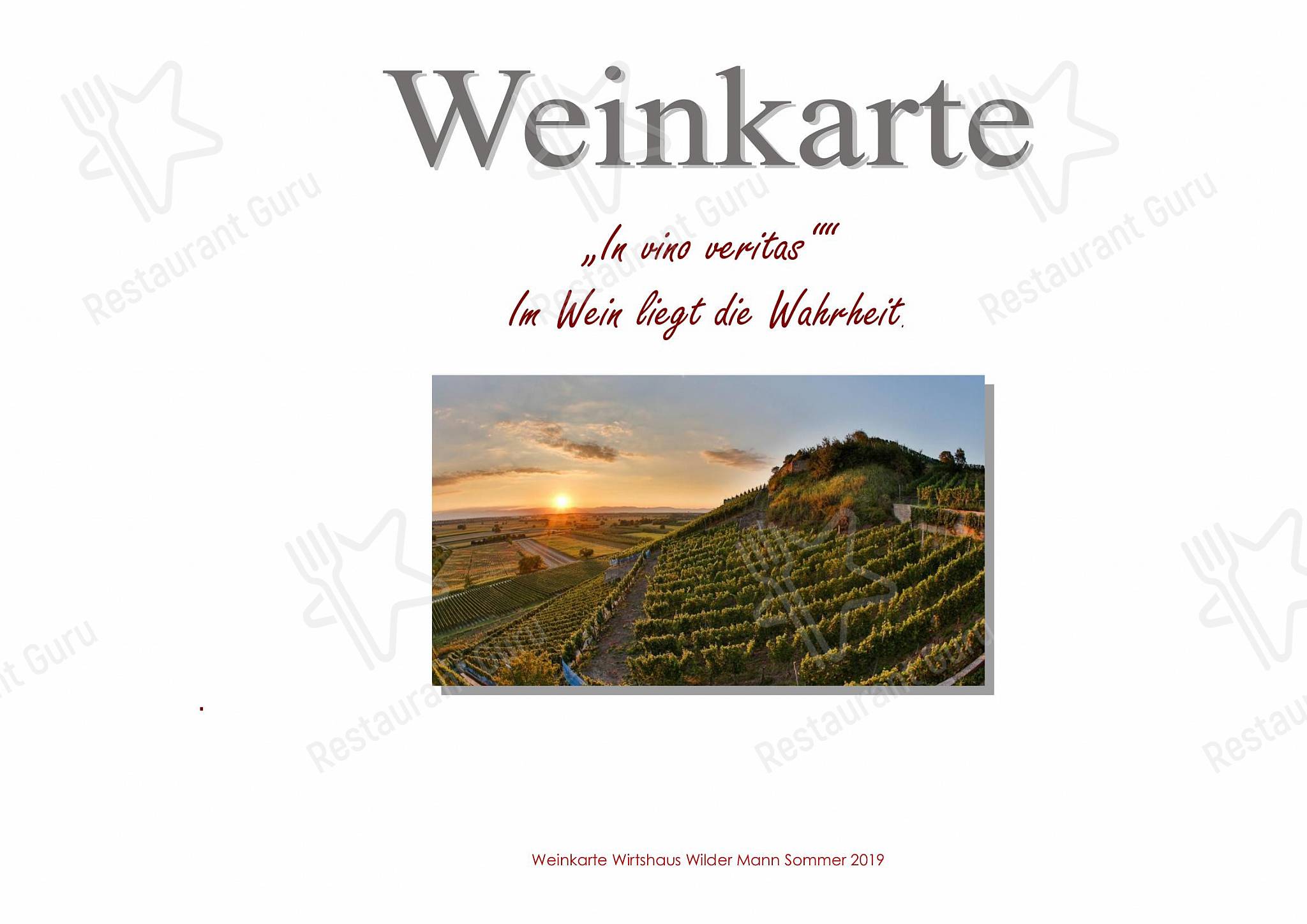 Dinner Menu per Wilder Mann Sursee AG in Sursee