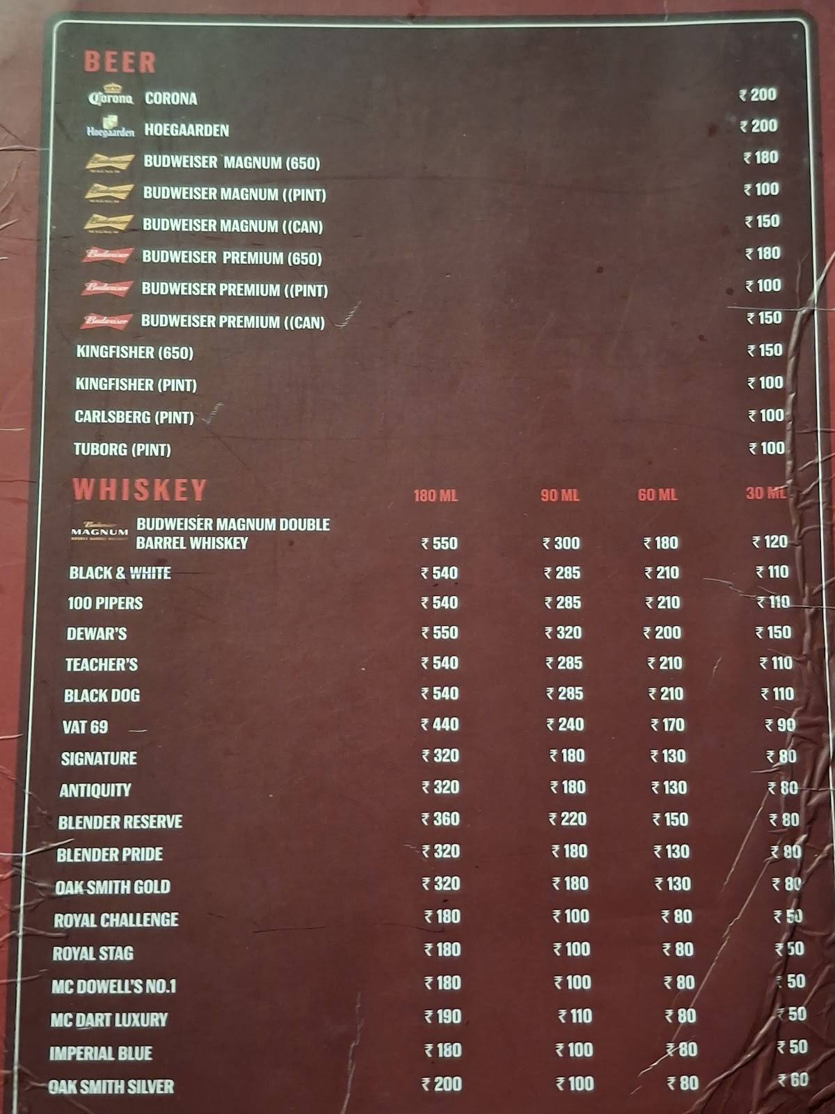 Surya Multicuisine Family Restaurant & Bar menu