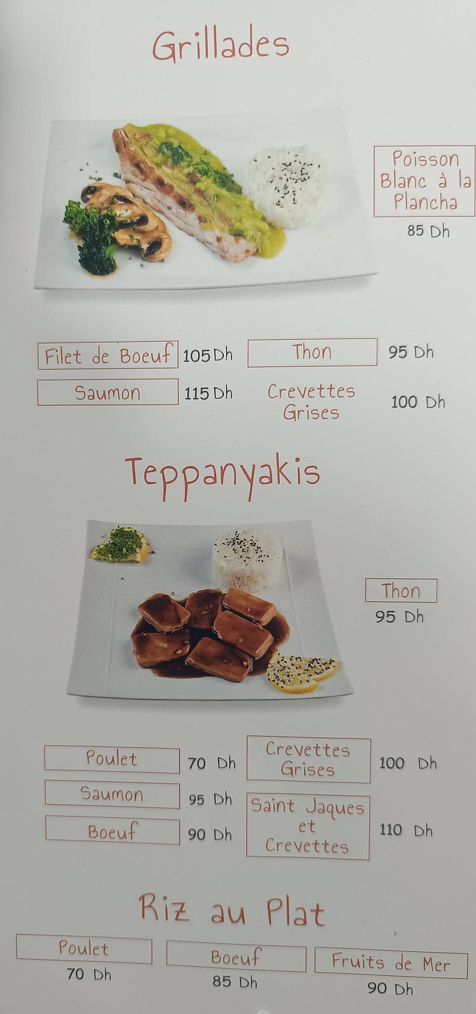 Menu de Sushi House ibis