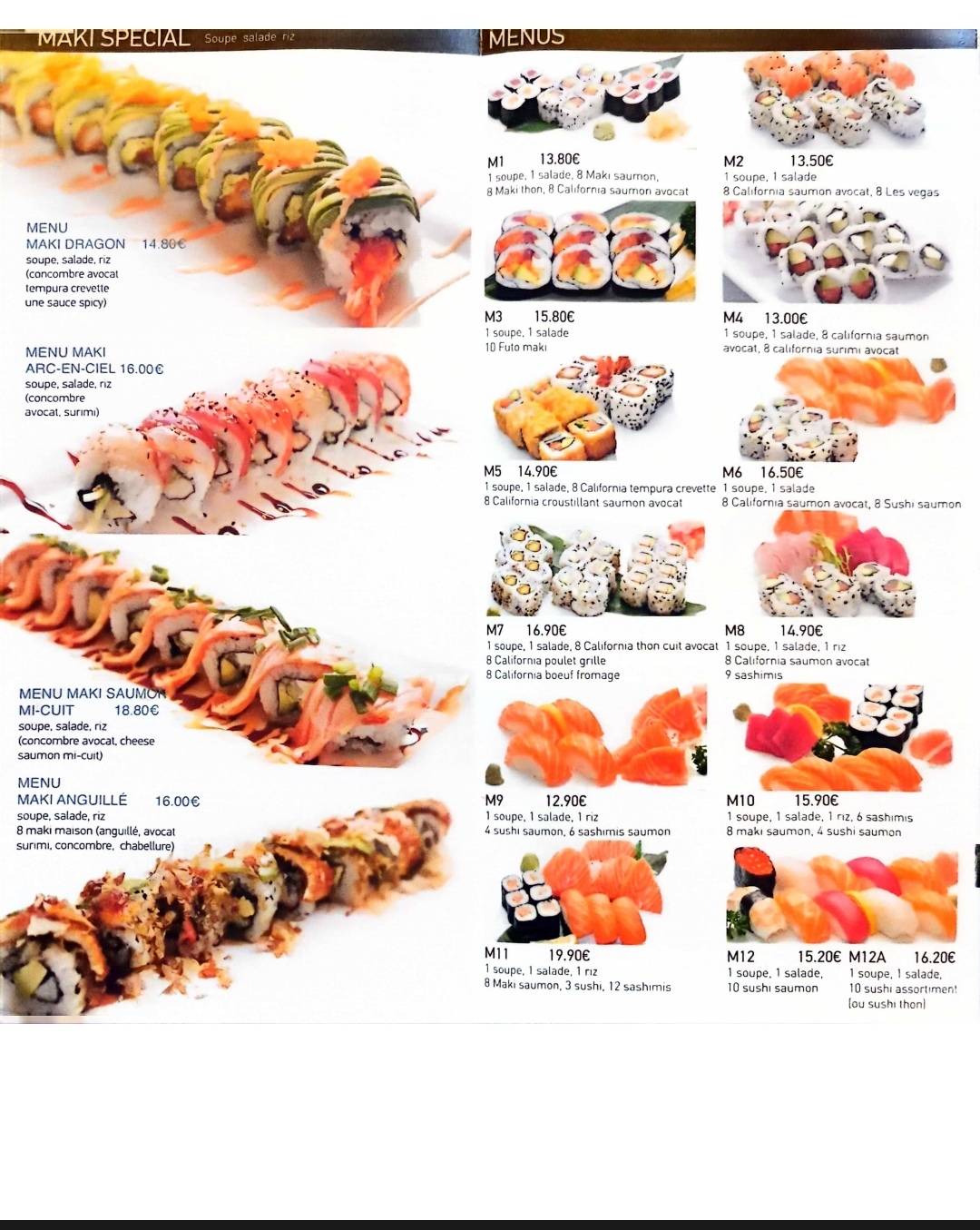 Menu de Sushi Linas