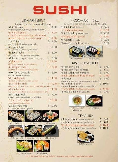 Menu di Sushi Sekai 