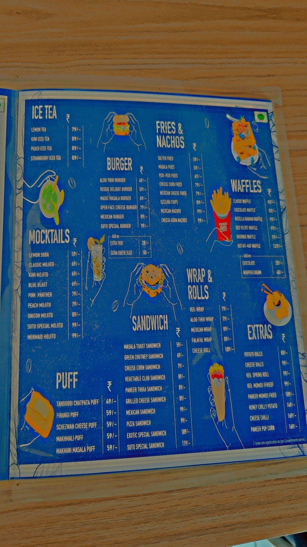 Suto cafe menu