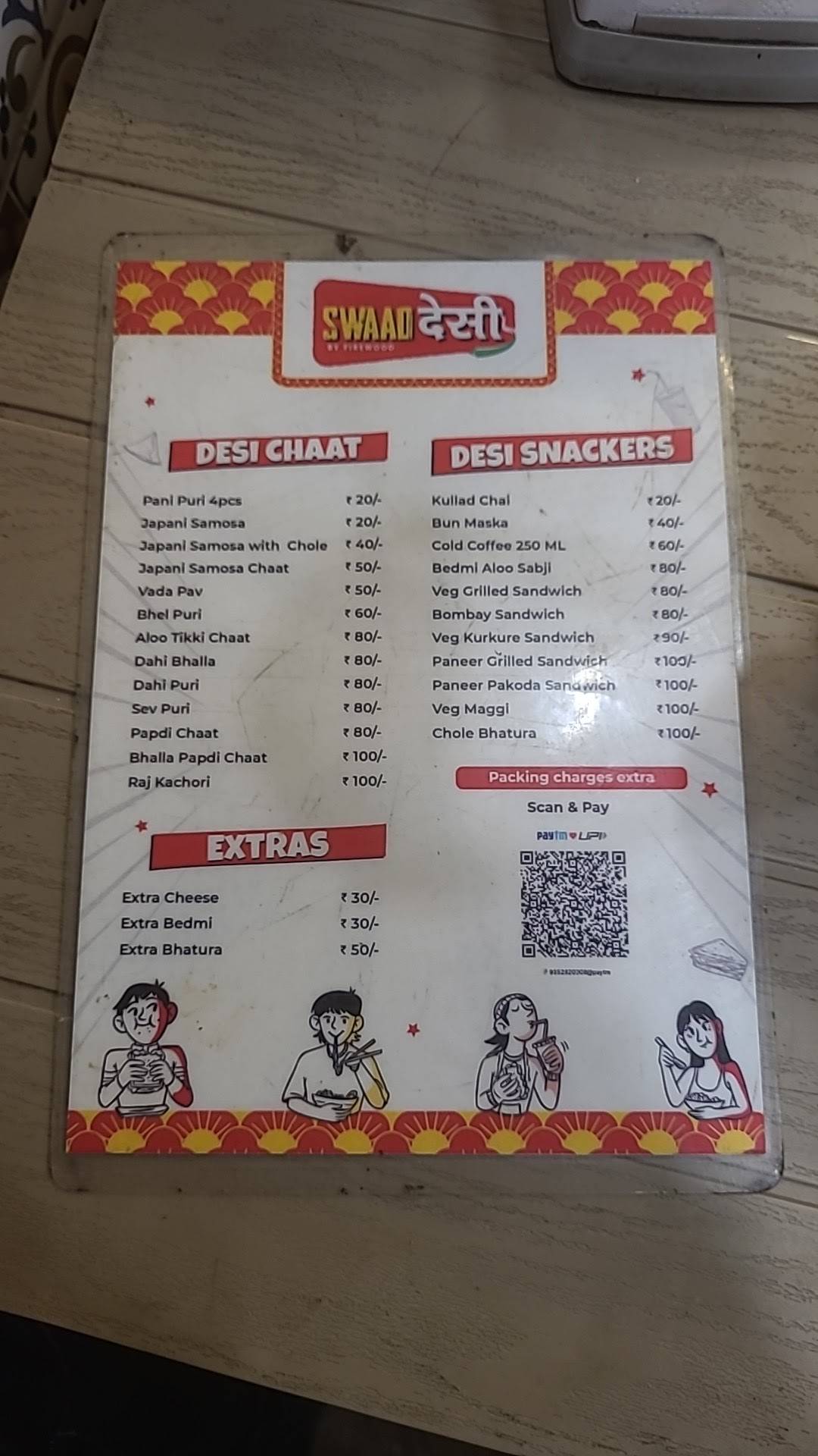 Swaad Desi by Firewood (Chaat & Chai Co.) menu