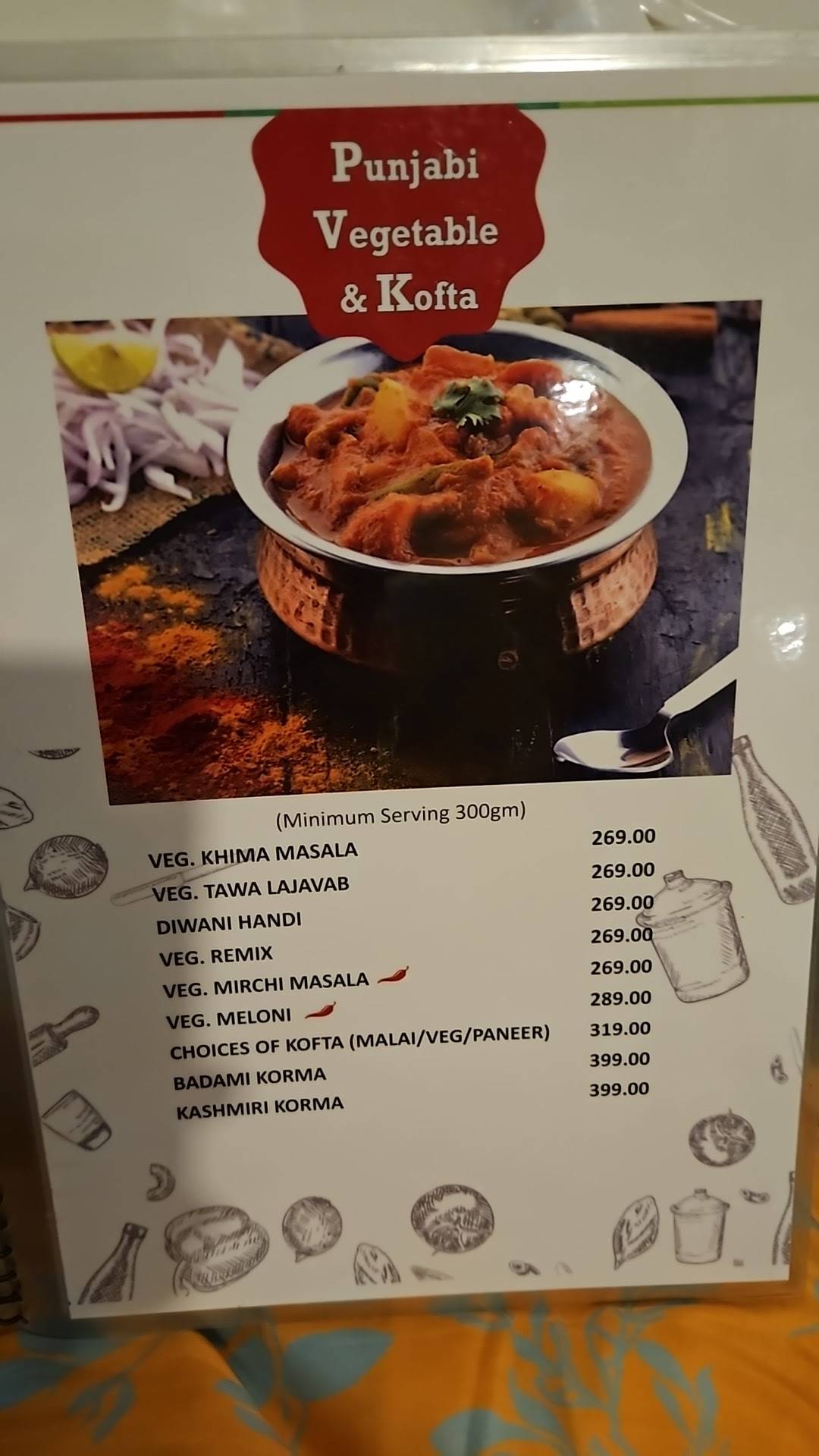 Swad Sagar Restaurant menu