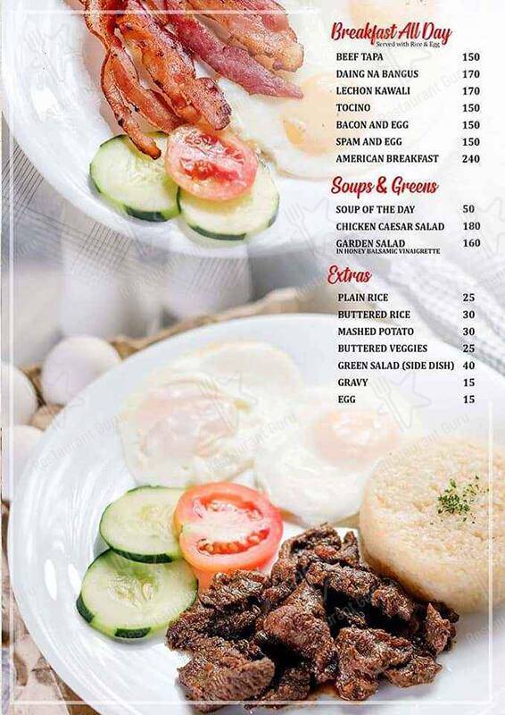 Menu at TBone King Steak and Grill restaurant, Tagaytay