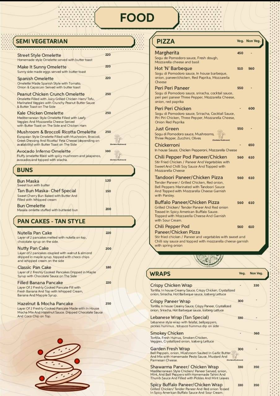 TAN COFFEE menu