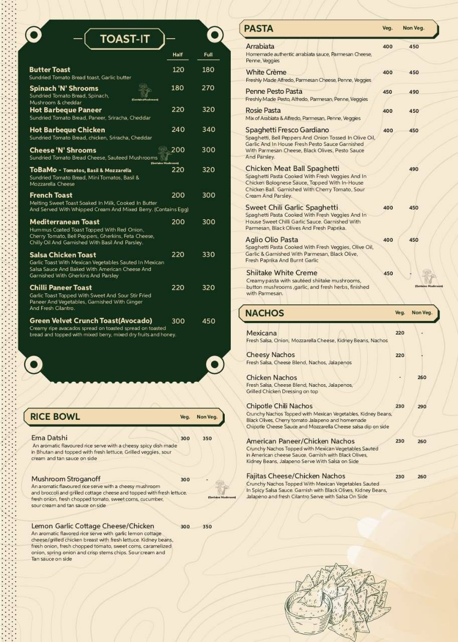 TAN COFFEE menu