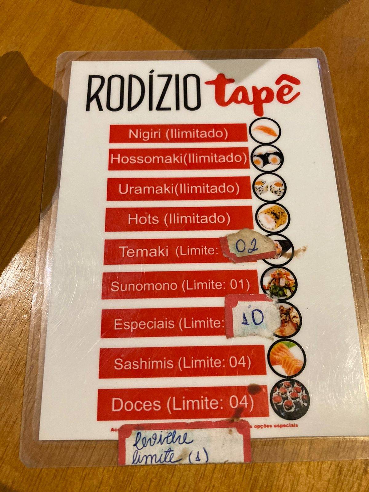 Tapê Tapiocaria Sushi Gourmet cardápio